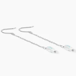 Boucles D'oreilles Pendantes Franz Argent Blanc Cristaux De Swarovski