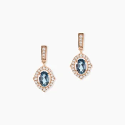 Boucles D'oreilles Pendantes Janna Or Rose Topaze Et Oxyde