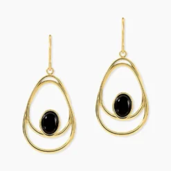 Boucles D'oreilles Pendantes Acier Doré Ruben Agate