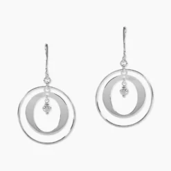 Boucles D'oreilles Pendantes Katy Argent Blanc