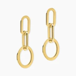 Boucles D'oreilles Pendantes Manille Acier Jaune