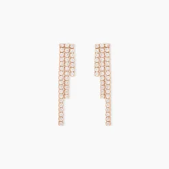 Boucles D'oreilles Pendantes Seline Argent Rose Oxyde De Zirconium