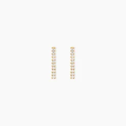 Boucles D'oreilles Pendantes Priscilla Or Jaune Oxyde De Zirconium