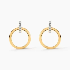 Boucles D'oreilles Pendantes Or Jaune Melissande Diamants