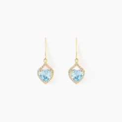 Boucles D'oreilles Pendantes Rosaline Or Jaune Topaze Et Oxyde
