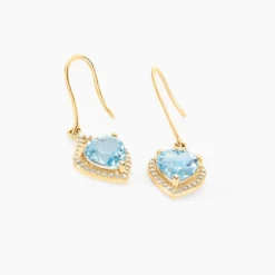Boucles D'oreilles Pendantes Rosaline Or Jaune Topaze Et Oxyde