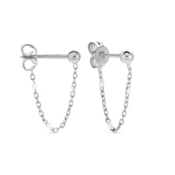 Boucles D'oreilles Pendantes Molly Argent Blanc