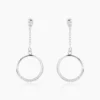 Boucles D'oreilles Pendantes Amma Argent Blanc Oxyde De Zirconium