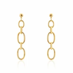 Boucles D'oreilles Pendantes Lina Acier Doré