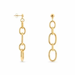 Boucles D'oreilles Pendantes Lina Acier Doré