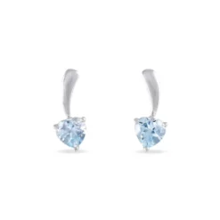 Boucles D'oreilles Pendantes Bertine Or Blanc Topaze