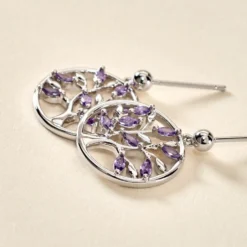 Boucles D'oreilles Pendantes Venka Argent Blanc Oxyde De Zirconium
