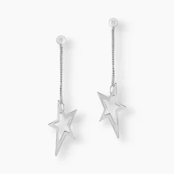 Boucles D'oreilles Pendantes Eloisa Argent Blanc