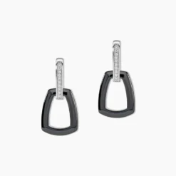 Boucles D'oreilles Pendantes Ezra Argent Blanc Céramique Et Oxyde
