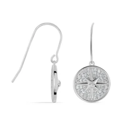 Boucles D'oreilles Pendantes Apollinaris Argent Blanc Oxyde