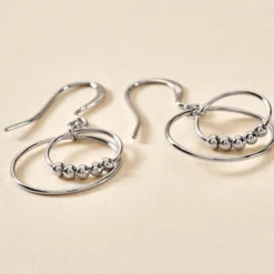 Boucles D'oreilles Pendantes Siara Argent Blanc