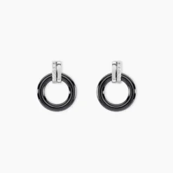 Boucles D'oreilles Pendantes Bertillianne Argent Céramique Et Oxyde