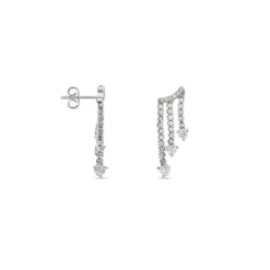 Boucles D'oreilles Pendantes Isalis Argent Blanc Oxyde De Zirconium