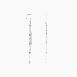 Boucles D'oreilles Pendantes Laïa Argent Blanc