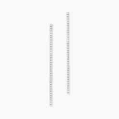 Boucles D'oreilles Pendantes Lou-anne Argent Blanc Oxyde De Zirconium