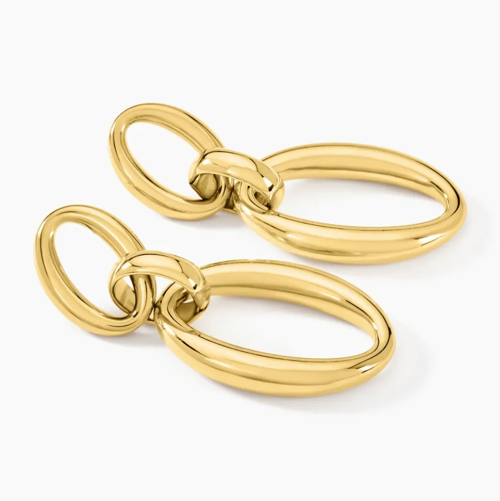 Boucles D'oreilles Pendantes Zeilah Acier Jaune