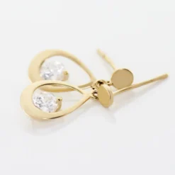 Boucles D'oreilles Pendantes Phaenna Or Jaune Oxyde De Zirconium