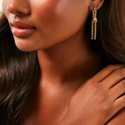 Boucles D'Oreilles Pendantes Cordelia Or Jaune