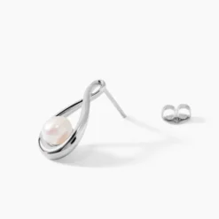 Boucles D'oreilles Pendantes Layanne Argent Blanc Perle De Culture