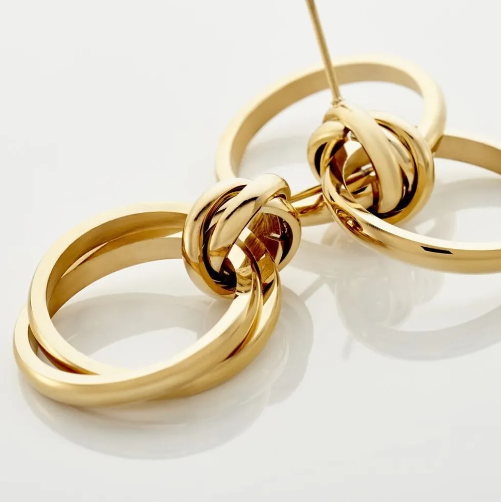 Boucles D'oreilles Pendantes Allobrox Acier Dore