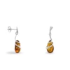 Boucles D'oreilles Pendantes Argent Blanc Melusine Ambre