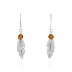 Boucles D'oreilles Pendantes Argent Blanc Adriane Ambres