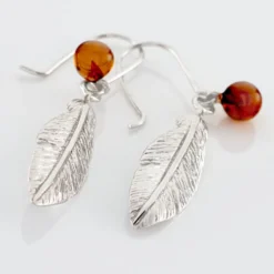 Boucles D'oreilles Pendantes Argent Blanc Adriane Ambres