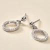 Boucles D'oreilles Pendantes Kimber Argent Blanc Oxyde De Zirconium