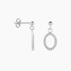Boucles D'oreilles Pendantes Kimber Argent Blanc Oxyde De Zirconium