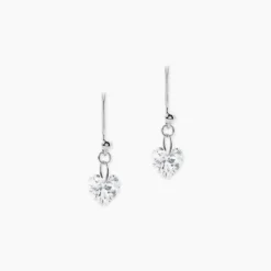 Boucles D'oreilles Pendantes Argent Blanc Sopher Oxydes De Zirconium