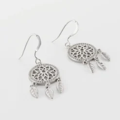 Boucles D'oreilles Pendantes Nemetona Argent Blanc Oxyde