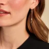 Boucles D'oreilles Pendantes Felisia Argent Blanc Cristaux Swarovski
