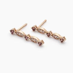Boucles D'oreilles Pendantes Eugenie Argent Rose Oxyde De Zirconium
