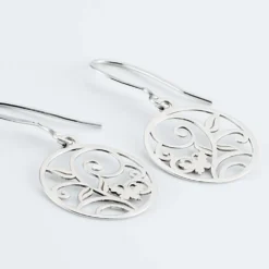 Boucles D'oreilles Pendantes Hita Argent Blanc