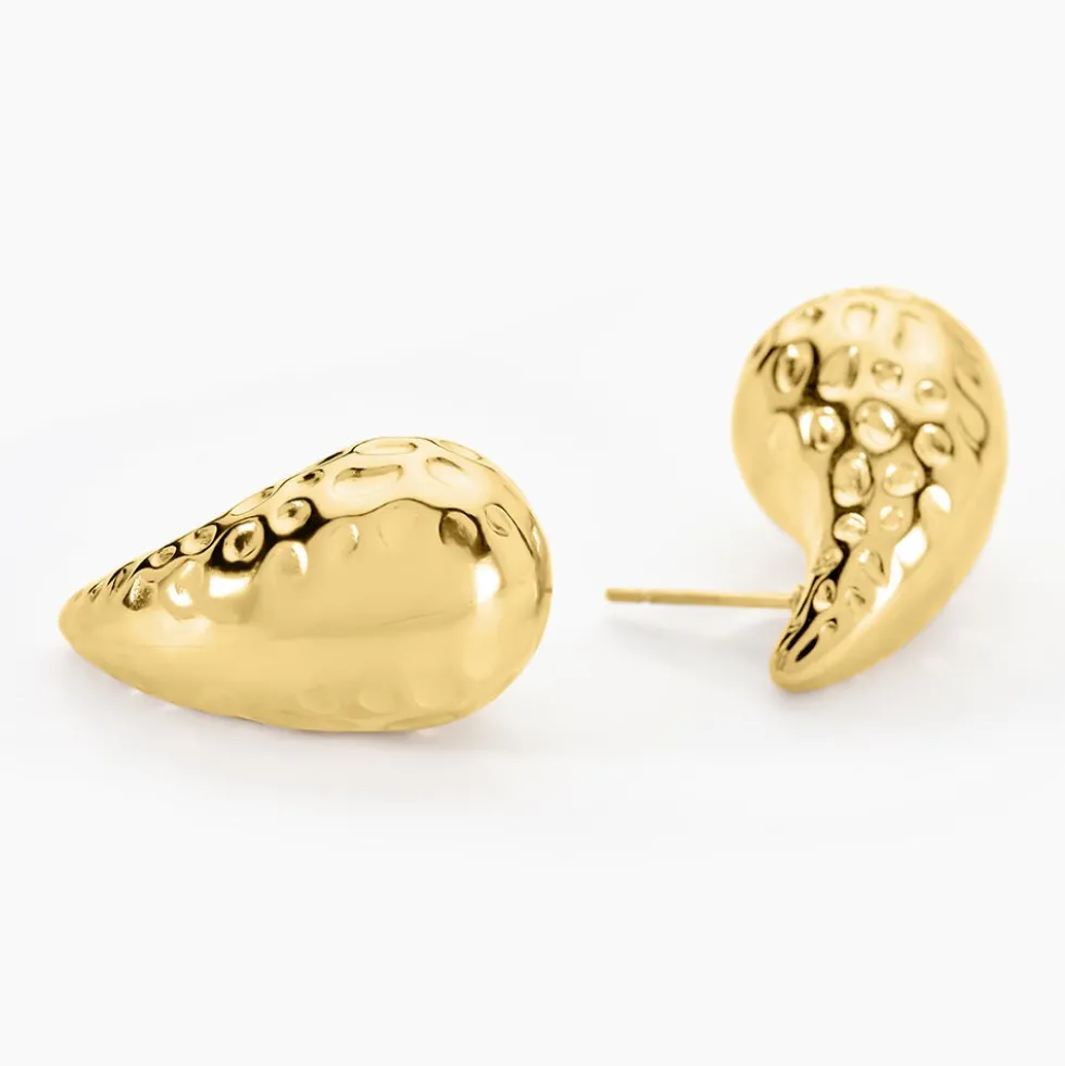 Boucles D'oreilles Pendantes Iliane Acier Doré