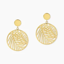 Boucles D'oreilles Pendantes Acier Doré Jami