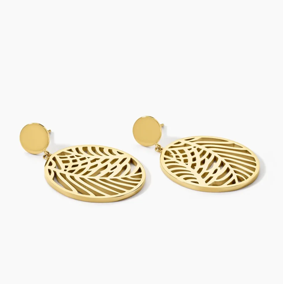 Boucles D'oreilles Pendantes Acier Doré Jami