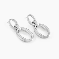 Boucles D'oreilles Pendantes Zeilah Acier Blanc