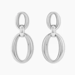 Boucles D'oreilles Pendantes Zeilah Acier Blanc