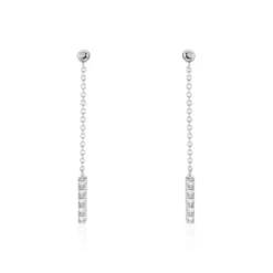 Boucles D'oreilles Pendantes Marjenka Or Blanc Diamant