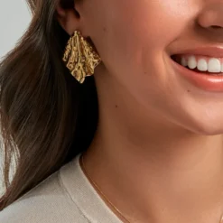 Boucles D'Oreilles Puces Abella Acier Jaune