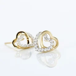 Boucles D'oreilles Puces Ablaye Or Jaune Oxyde De Zirconium