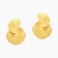 Boucles D'oreilles Puces Acier Jaune