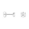 Boucles D'oreilles Puces Adria Argent Blanc Oxyde De Zirconium