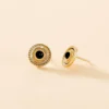 Boucles D'oreilles Puces Aghavni Plaque Or Jaune Agate